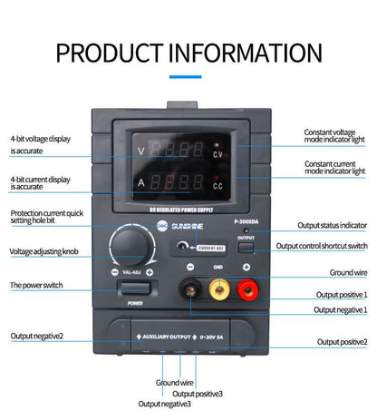 SUNSHINE P-3005DA Regulated Lab bench Power Supply Adjustable 30V 10A Voltage Regulator Stabilizer Switching Bench Source Lab - ORIWHIZ