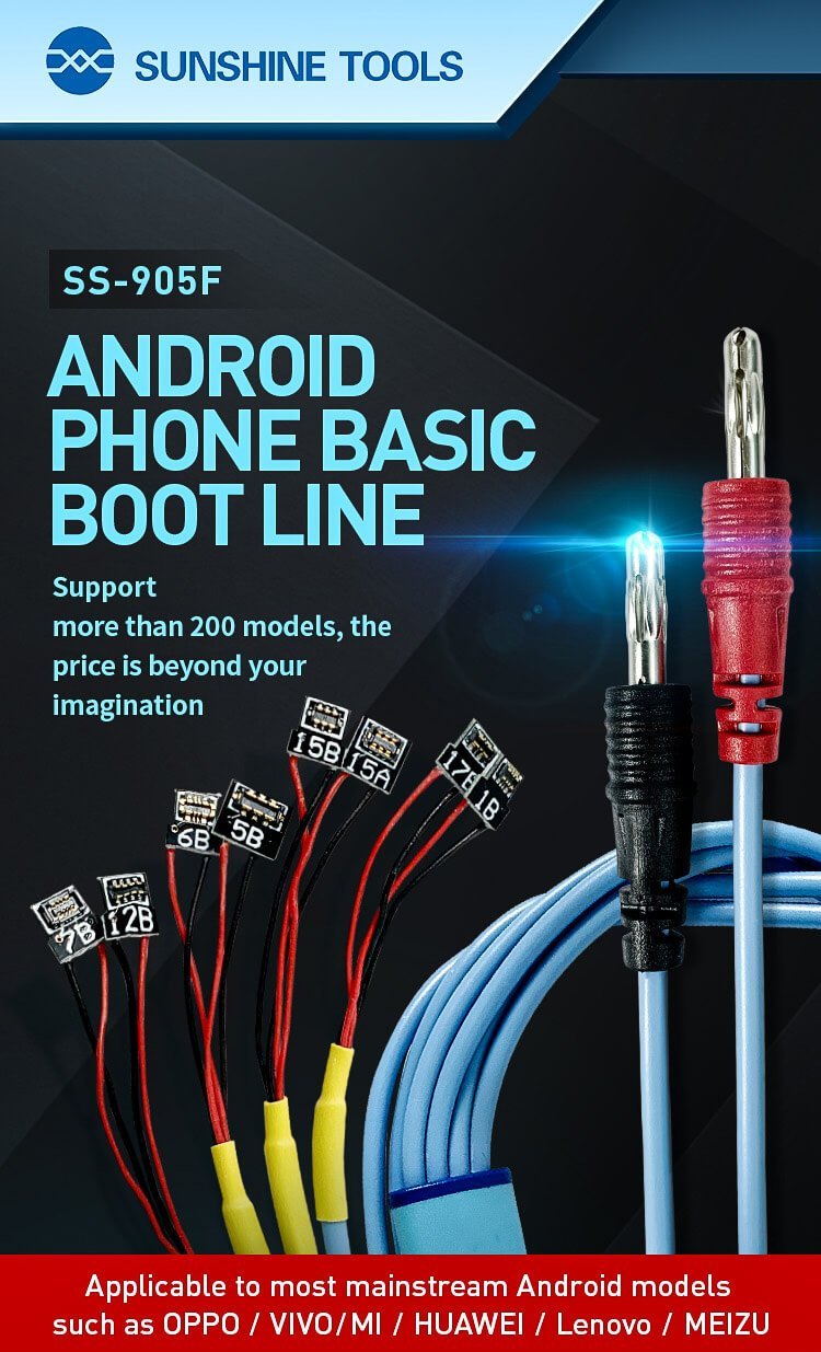 SUNSHINE power cable SS-908B 905F for iphone Android Power cord for phone repair tools - ORIWHIZ