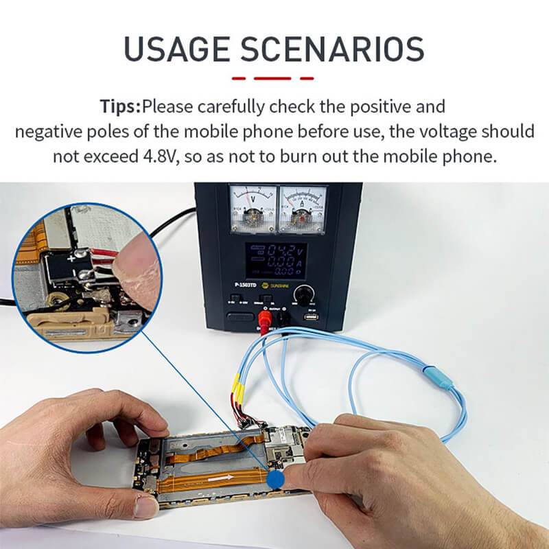 SUNSHINE power cable SS-908B 905F for iphone Android Power cord for phone repair tools - ORIWHIZ