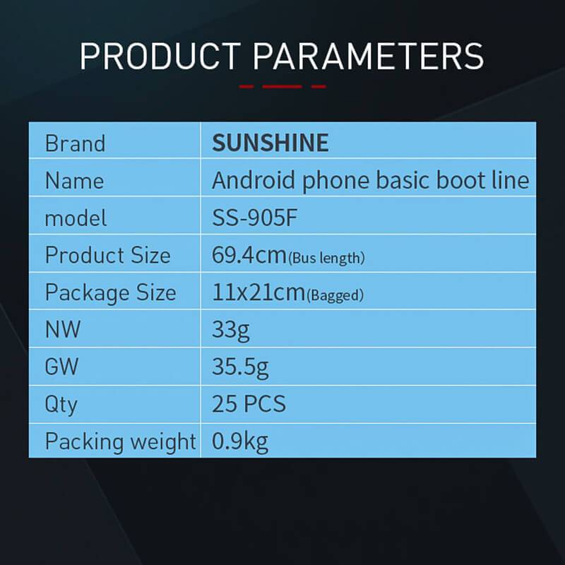 SUNSHINE power cable SS-908B 905F for iphone Android Power cord for phone repair tools - ORIWHIZ