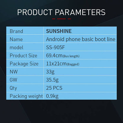 SUNSHINE power cable SS-908B 905F for iphone Android Power cord for phone repair tools - ORIWHIZ