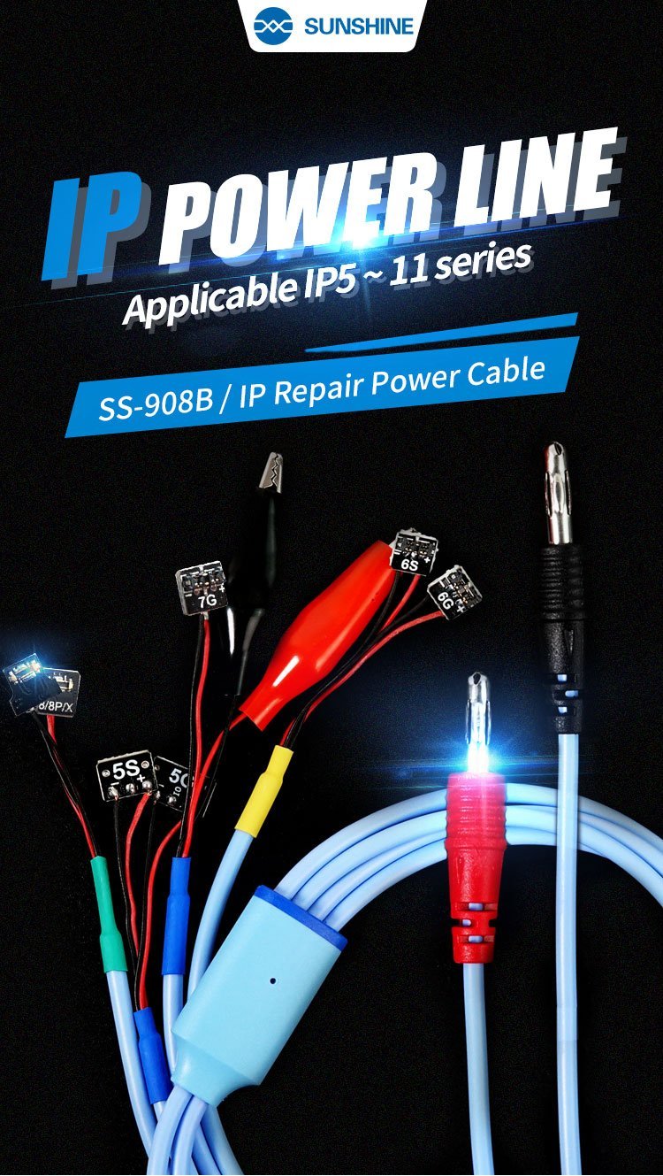 SUNSHINE power cable SS-908B 905F for iphone Android Power cord for phone repair tools - ORIWHIZ