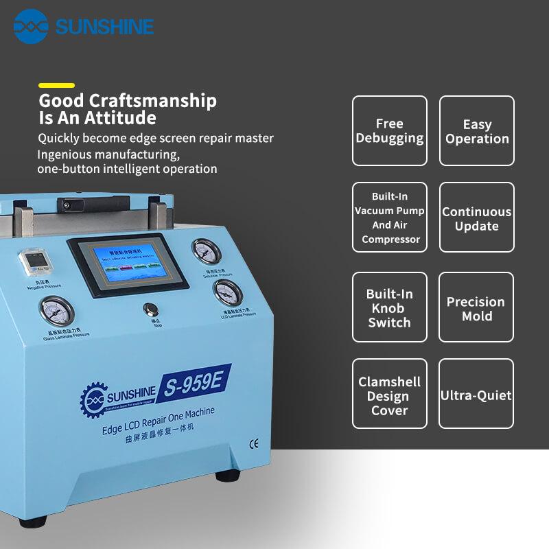 Sunshine S-959E LCD glass laminating machine edge screen oca glass laminator LCD Repair machine for samsung for iphone - ORIWHIZ