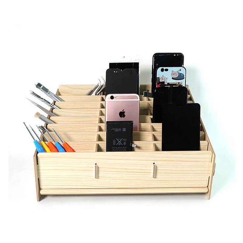 SUNSHINE SS-001B 24 grid cell phone management box storage bins storage box for repair Working table storage - ORIWHIZ
