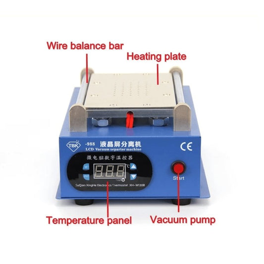 TBK 988 LCD Separator Repair Machine 7 inch with Built-in Air vacuum Pump 220V or 110V for mobiles screens repair - ORIWHIZ