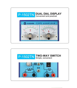 Voltage Current measuring instrument Sunshine P-1502TN DC power supply 50V 2A adjustable For mobile phone repair - ORIWHIZ