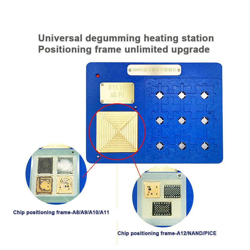 WYLIE K88 Universal NAND PICE Chip Glue Removal Platform Constant Temperature IC Chip preheater platform for A8 A9 A10 A11 A12 - ORIWHIZ