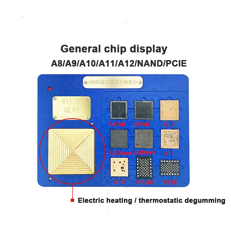 WYLIE K88 Universal NAND PICE Chip Glue Removal Platform Constant Temperature IC Chip preheater platform for A8 A9 A10 A11 A12 - ORIWHIZ